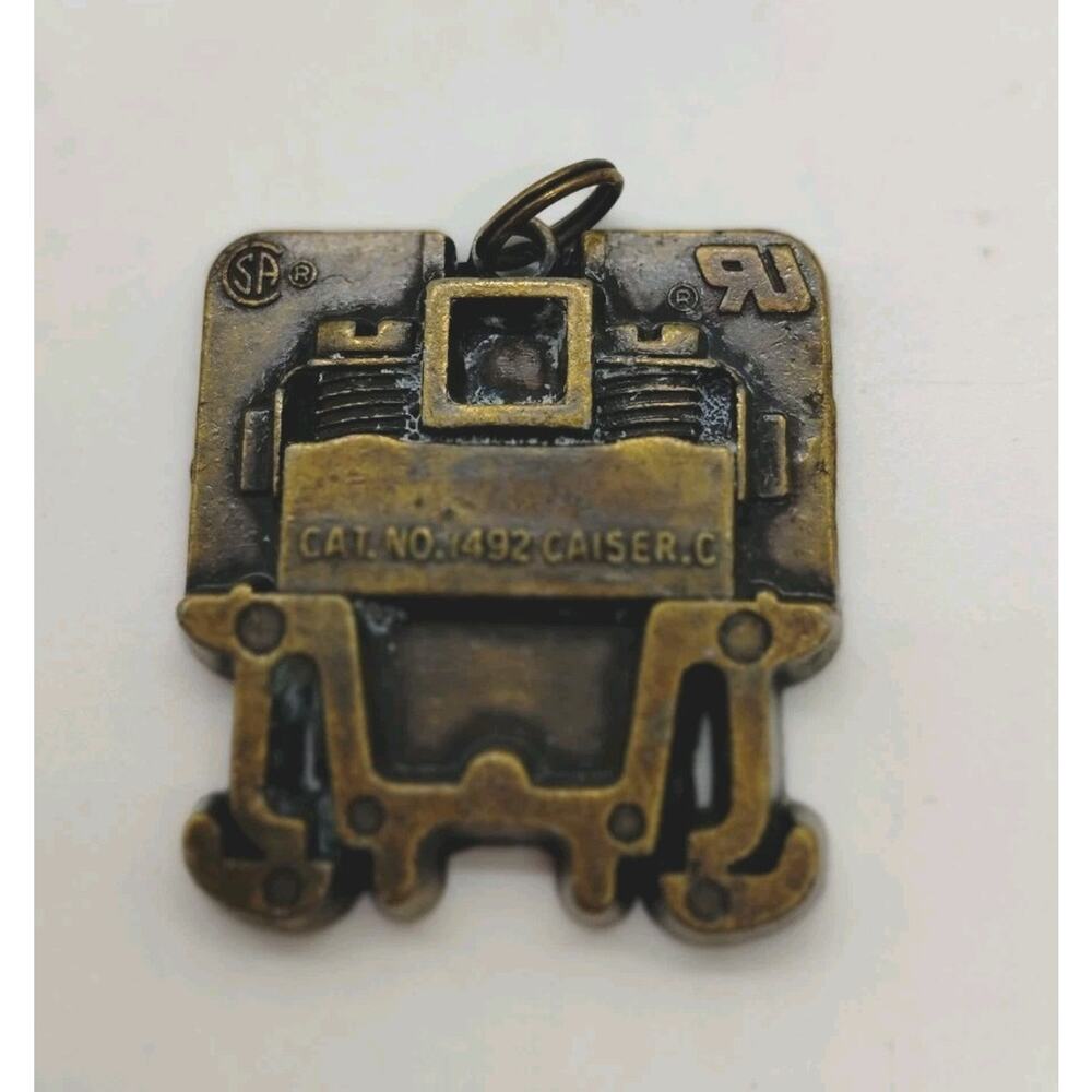 Allen Bradley Solid Brass Key Chain Pendant - the Shape of a 1492 Terminal Block